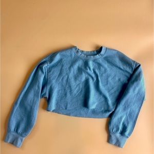 Dusty blue cropped sweatshirt by Zara